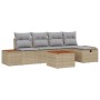 Conjunto de Sofás de Jardín de 6 Piezas con Cojines Beige de Poliratán | Foro24.es | Tu tienda online para hogar, jardín y más Foro24.es