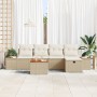 Juego de sofá de jardín de 6 piezas con cojines Beige Poliratán von , Outdoor-Sofas - Ref: Foro24-3359628, Preis: 414,59 €, R...