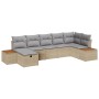 Conjunto de Sofás de Jardín de 7 Piezas con Cojines Beige Poliratán | Foro24.es | Tu tienda online para hogar, jardín y más Foro24.es