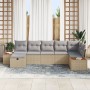 Conjunto de Sofás de Jardín de 7 Piezas con Cojines Beige Poliratán | Foro24.es | Tu tienda online para hogar, jardín y más Foro24.es
