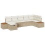 Juego de Sofá de Jardín de 7 Piezas con Cojines Beige Ratán Poliéster von , Outdoor-Sofas - Ref: Foro24-3359643, Preis: 514,2...