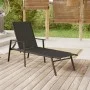 Tumbona de acero y tela textilene negro de vidaXL, Tumbonas - Ref: Foro24-317595, Precio: 152,59 €, Descuento: %