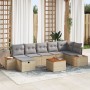 Conjunto de Sofás de Jardín de 8 Piezas con Cojines Beige de Ratán | Foro24.es | Tu tienda online para hogar, jardín y más Foro24.es