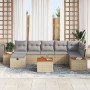 Conjunto de Sofás de Jardín de 8 Piezas con Cojines Beige de Ratán | Foro24.es | Tu tienda online para hogar, jardín y más Foro24.es