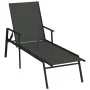 Tumbona de acero y tela textilene negro de vidaXL, Tumbonas - Ref: Foro24-317595, Precio: 152,59 €, Descuento: %