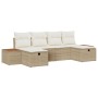 Juego de Sofá de Jardín de 6 Piezas con Cojines Beige Poliratán von , Outdoor-Sofas - Ref: Foro24-3359653, Preis: 437,33 €, R...
