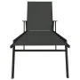 Tumbona de acero y tela textilene negro de vidaXL, Tumbonas - Ref: Foro24-317595, Precio: 152,59 €, Descuento: %