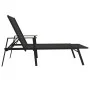 Tumbona de acero y tela textilene negro de vidaXL, Tumbonas - Ref: Foro24-317595, Precio: 152,59 €, Descuento: %