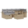 Conjunto de Sofá de Jardín de 7 piezas con Cojines Beige Ratán Sintético by , Outdoor sofas - Ref: Foro24-3359677, Price: 500...