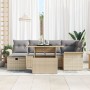 Conjunto de Sofá de Jardín de 7 piezas con Cojines Beige Ratán Sintético by , Outdoor sofas - Ref: Foro24-3359677, Price: 500...