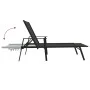 Tumbona de acero y tela textilene negro de vidaXL, Tumbonas - Ref: Foro24-317595, Precio: 152,59 €, Descuento: %