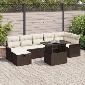 Juego de Sofá de Jardín de 8 Piezas con Cojines en Ratán Sintético Marrón by , Outdoor sofas - Ref: Foro24-3359685, Price: 58...