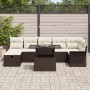 Juego de Sofá de Jardín de 8 Piezas con Cojines en Ratán Sintético Marrón by , Outdoor sofas - Ref: Foro24-3359685, Price: 58...