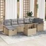 Juego de Sofá de Jardín de 8 Piezas con Cojines Beige Poliratán by , Outdoor sofas - Ref: Foro24-3359687, Price: 564,04 €, Di...