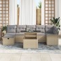 Juego de Sofá de Jardín de 8 Piezas con Cojines Beige Poliratán by , Outdoor sofas - Ref: Foro24-3359687, Price: 564,04 €, Di...