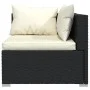 3-piece garden furniture set with black synthetic rattan cushions by vidaXL, Modular outdoor sofas - Ref: Foro24-317494, Pric...