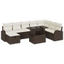 Set de sofá de jardín de 9 piezas con cojines marrón poli ratán by , Outdoor sofas - Ref: Foro24-3359775, Price: 636,88 €, Di...
