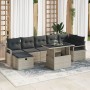 Conjunto de Sofá de Jardín de 8 Piezas con Cojines Gris Claro de Ratán by , Outdoor sofas - Ref: Foro24-3359809, Price: 598,4...