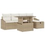 Conjunto de Sofás de Jardín de 6 Piezas con Cojines Beige Poliratán von , Outdoor-Sofas - Ref: Foro24-3359828, Preis: 433,81 ...