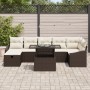Juego de Sofás de Jardín de 8 Piezas con Cojines Marrón Ratán Poliéster by , Outdoor sofas - Ref: Foro24-3359845, Price: 575,...