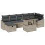 Juego de Sofá de Jardín de 8 Piezas con Cojines Gris Claro Ratán de Polietileno by , Outdoor sofas - Ref: Foro24-3359849, Pri...