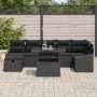 Juego de Sofás de Jardín de 8 Piezas con Cojines Negro Poliratán by , Outdoor sofas - Ref: Foro24-3359850, Price: 559,67 €, D...