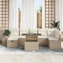 Juego de Sofá de Jardín de 8 Piezas con Cojines Beige Ratán Poliéster von , Outdoor-Sofas - Ref: Foro24-3359888, Preis: 591,5...