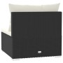 Sofá central para jardín con cojines ratán sintético negro von vidaXL, Modulare Sofas für den Außenbereich - Ref: Foro24-3174...
