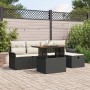 Conjunto de Sofá de Jardín de 6 Piezas con Cojines Negros de Poliratán von , Outdoor-Sofas - Ref: Foro24-3359904, Preis: 405,...