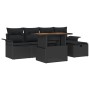 Juego de Sofás de Jardín de 6 Piezas con Cojines Negro Poliratán by , Outdoor sofas - Ref: Foro24-3359908, Price: 413,32 €, D...