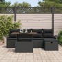 Juego de Sofás de Jardín de 6 Piezas con Cojines Negro Poliratán by , Outdoor sofas - Ref: Foro24-3359908, Price: 413,32 €, D...