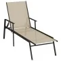Sonnenliege aus Stahl und cremefarbenem Textilene-Gewebe von vidaXL, Liegen - Ref: Foro24-317597, Preis: 131,56 €, Rabatt: %