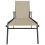 Sonnenliege aus Stahl und cremefarbenem Textilene-Gewebe von vidaXL, Liegen - Ref: Foro24-317597, Preis: 131,56 €, Rabatt: %