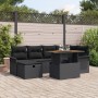Sofá de Jardín de 7 Piezas con Cojines Negros de Polirratán by , Outdoor sofas - Ref: Foro24-3359915, Price: 491,57 €, Discou...