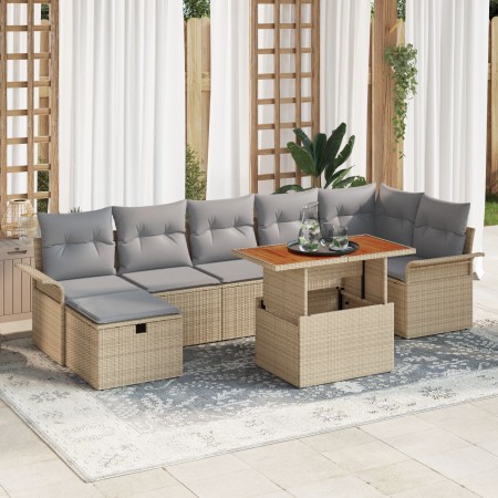 Conjunto de Sofás de Jardín de 8 Piezas con Cojines Beige Poliratán | Foro24.es | Tu tienda online para hogar, jardín y más Foro24.es