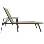 Sonnenliege aus Stahl und cremefarbenem Textilene-Gewebe von vidaXL, Liegen - Ref: Foro24-317597, Preis: 131,56 €, Rabatt: %