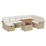 Conjunto de 9 Piezas de Sofás de Jardín con Cojines Beige Poliratán by , Outdoor sofas - Ref: Foro24-3359928, Price: 625,00 €...