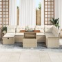 Conjunto de 9 Piezas de Sofás de Jardín con Cojines Beige Poliratán by , Outdoor sofas - Ref: Foro24-3359928, Price: 625,00 €...