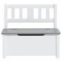 Kinder-Aufbewahrungsbank MDF weiß und grau 60x30x55 cm von vidaXL, Möbelsets für Babys und Kleinkinder - Ref: Foro24-10407, P...