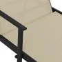 Sonnenliege aus Stahl und cremefarbenem Textilene-Gewebe von vidaXL, Liegen - Ref: Foro24-317597, Preis: 131,56 €, Rabatt: %