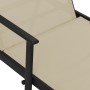 Steel and cream textilene fabric sun lounger by vidaXL, Loungers - Ref: Foro24-317597, Price: 123,77 €, Discount: %
