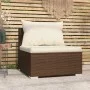 Central garden sofa with brown synthetic rattan cushions by vidaXL, Modular outdoor sofas - Ref: Foro24-317504, Price: 87,79 ...