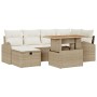 Conjunto de Sofá de Jardín de 7 Piezas con Cojines Beige de Poliratán by , Outdoor sofas - Ref: Foro24-3359970, Price: 514,64...