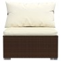 Central garden sofa with brown synthetic rattan cushions by vidaXL, Modular outdoor sofas - Ref: Foro24-317504, Price: 93,50 ...