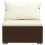 Central garden sofa with brown synthetic rattan cushions by vidaXL, Modular outdoor sofas - Ref: Foro24-317504, Price: 87,79 ...