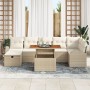 Juego de Sofá de Jardín de 8 Piezas con Cojines Beige de Ratán Polirráfico von , Outdoor-Sofas - Ref: Foro24-3359977, Preis: ...