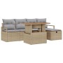 Conjunto de Sofás de Jardín de 6 Piezas con Cojines Beige Poliratán, Sofá de Jardín de 2 Plazas con Cojines Beige Poliratán | Foro24.es | Tu tienda online para hogar, jardín y más Foro24.es