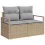 Conjunto de Sofás de Jardín de 6 Piezas con Cojines Beige Poliratán, Sofá de Jardín de 2 Plazas con Cojines Beige Poliratán | Foro24.es | Tu tienda online para hogar, jardín y más Foro24.es