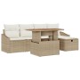 Juego de Sofá de Jardín de 6 Piezas con Cojines Beige de Poliratán von , Outdoor-Sofas - Ref: Foro24-3360019, Preis: 420,51 €...
