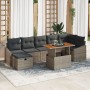 Juego de Sofás de Jardín de 8 Piezas con Cojines Gris Ratán Sintético de , Sofás de exterior - Ref: Foro24-3360031, Precio: 5...